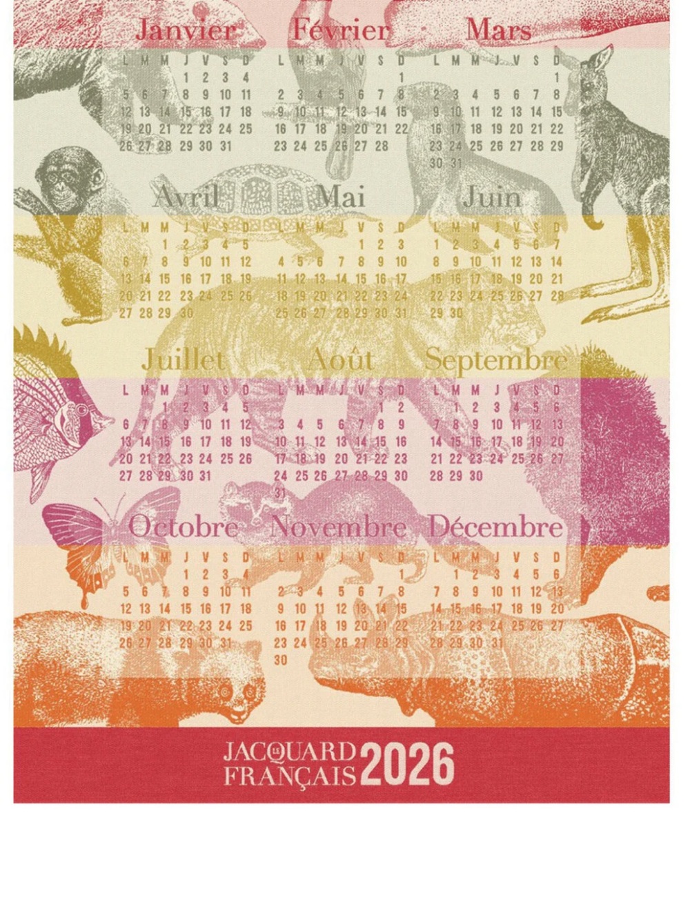 Le Jacquard Francais 2026 Calendar Tea Towel Multicolor Cotton France